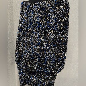 Dazzling Sequin Mini Skirt - Black, Blue, Gold